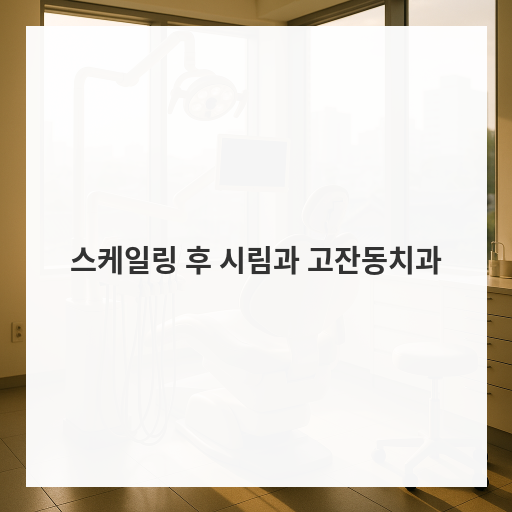 스케일링 후 시림과 고잔동치과
